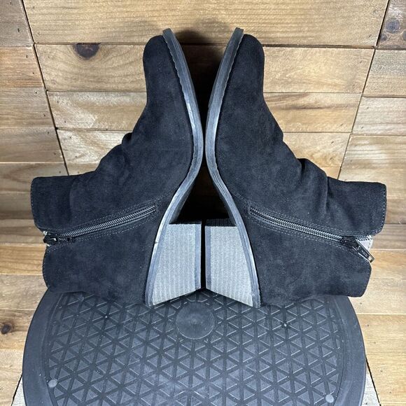 Eurosoft Womens Size 6 M Adeah Ruched Ankle Bootie Luggage Black - Picture 8 of 10